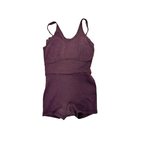 1920s brown wool tank swimsuit by Allen-A Size M/L. VFG - Picture 5 of 9